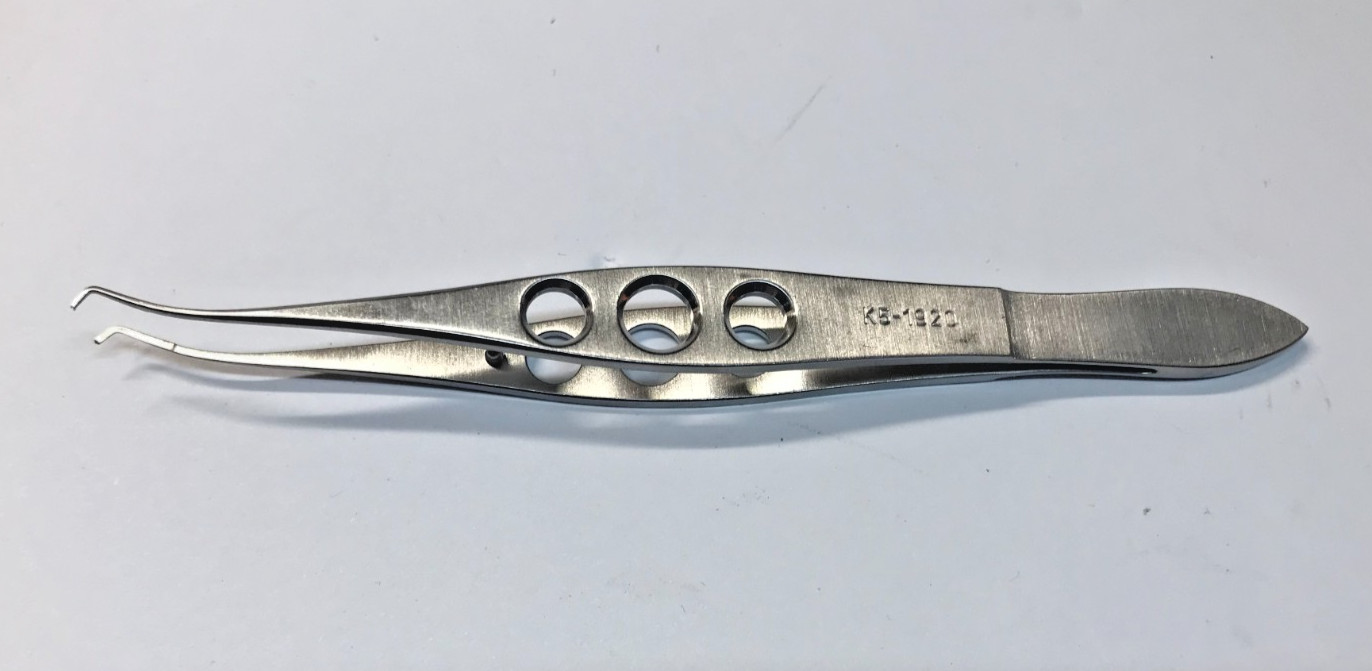 Katena K5-1920 Hyde Corneal Forceps 2×2 Teeth w/ 0.12mm Tying Platform 4.25″
