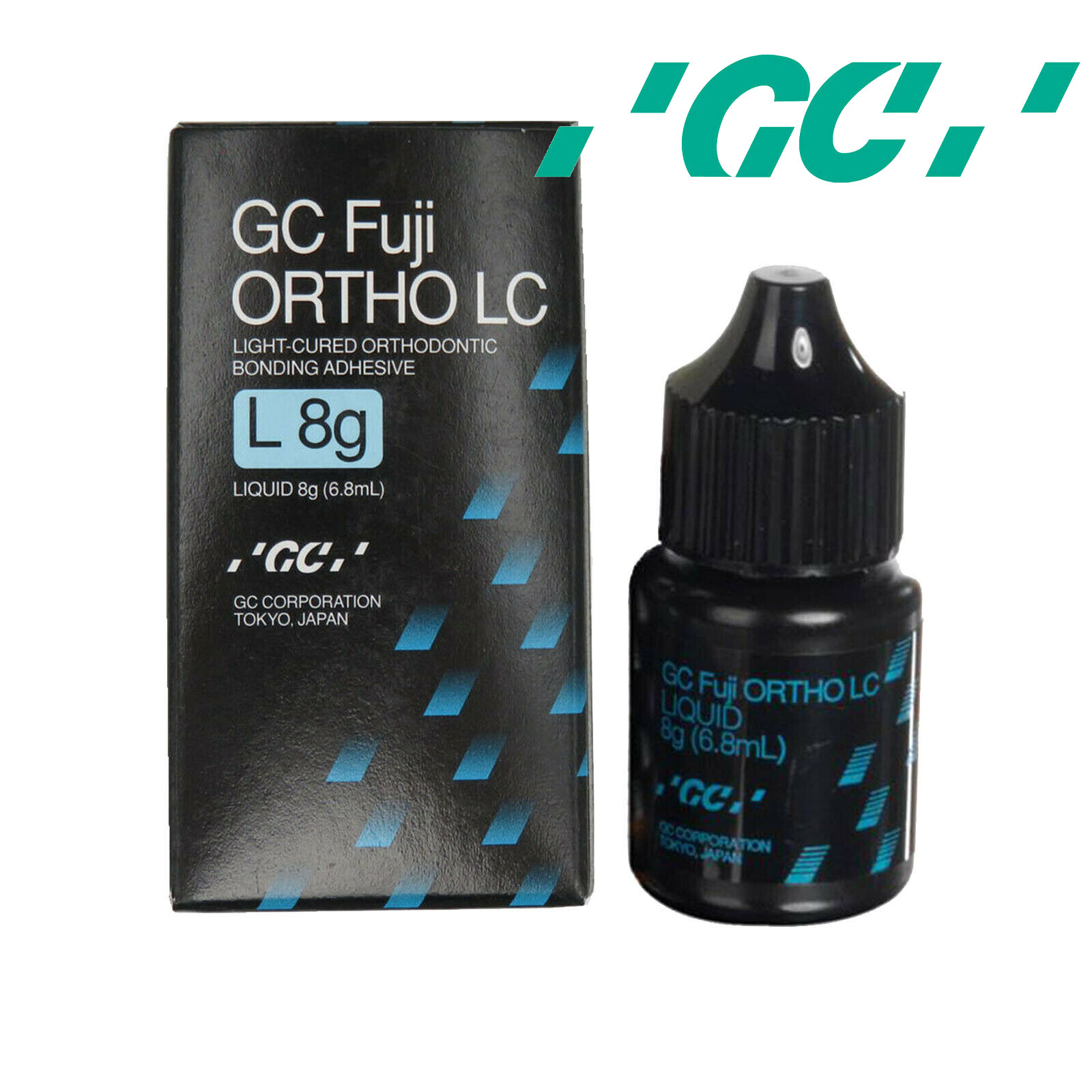 GC Fuji ORTHO LC light-cure Glass Ionomer Cement liquid 8g Power 15g CE
