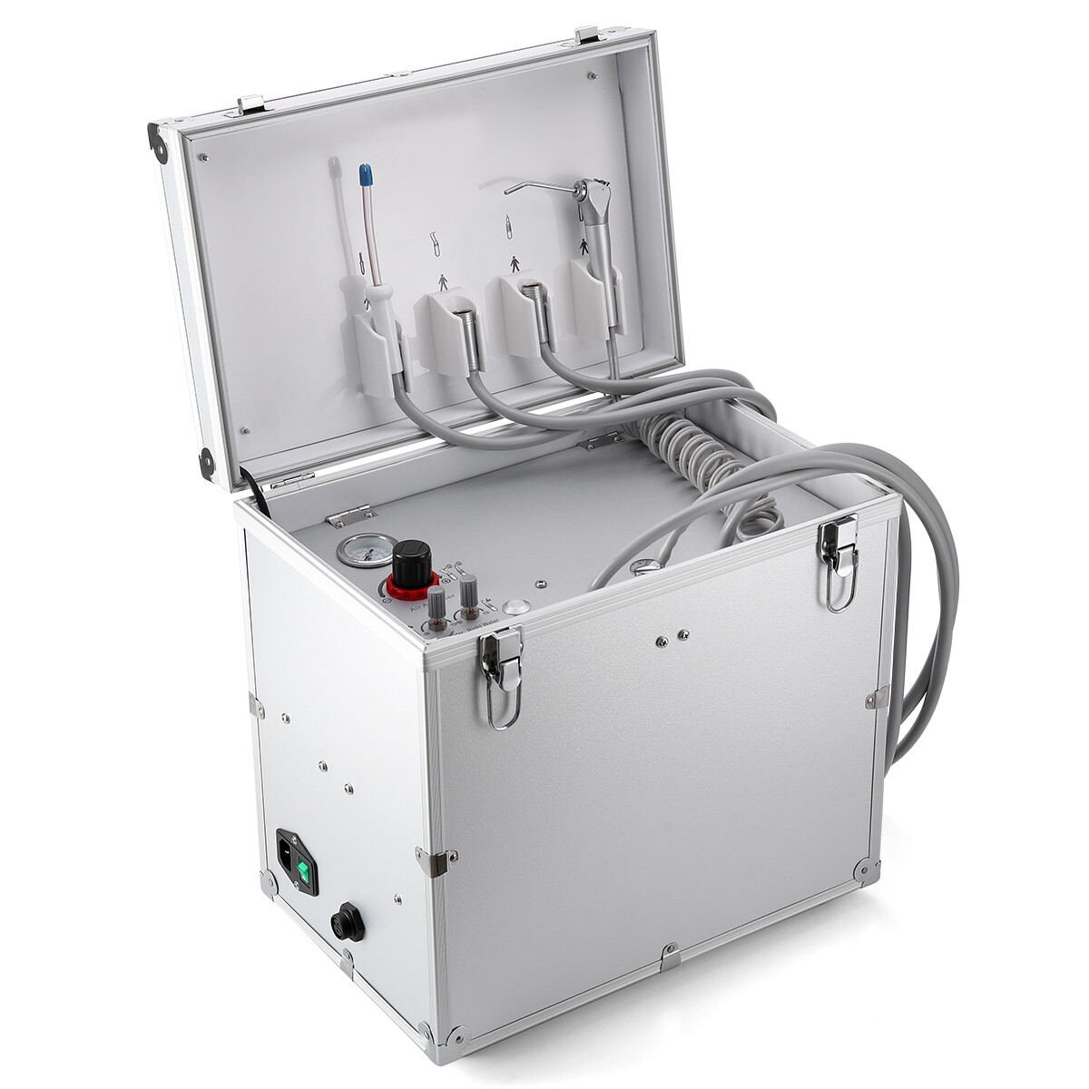 Portable Dental Delivery Unit Rolling Case Suction Air Compressor 4hole / Cart