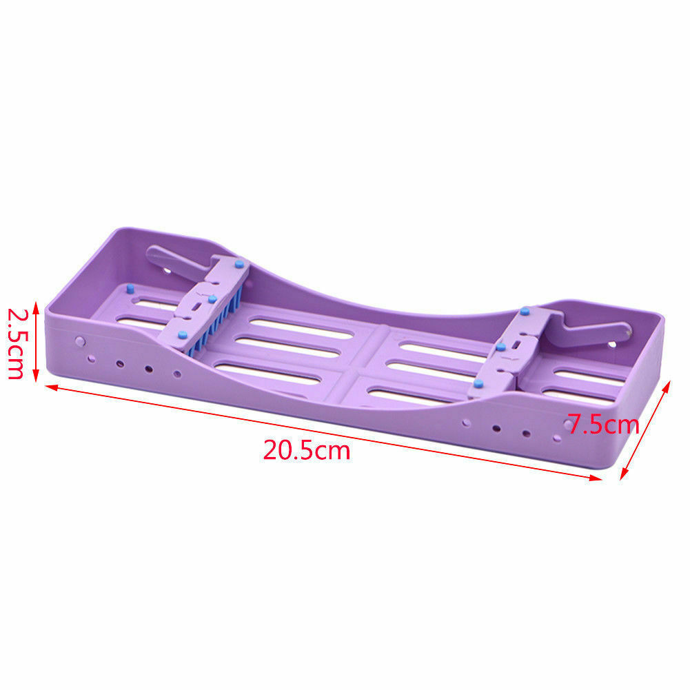 Dental Plastic Sterilization Rack Box Cassette File Burs Tray Purple S/L Select