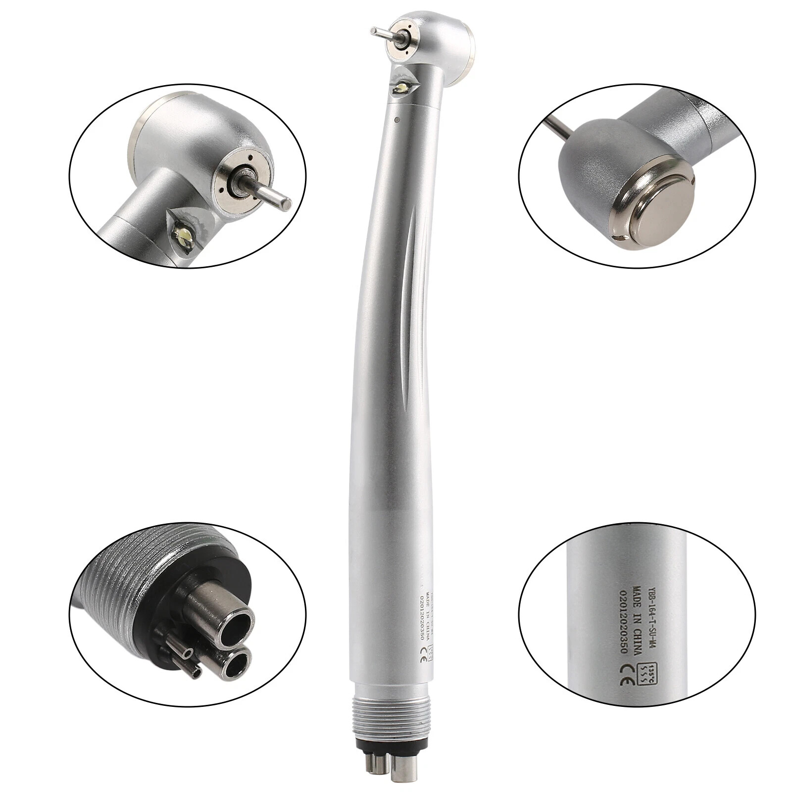 Dental Fiber Optic E-generator LED High Speed Handpiece Push Turbine 4 HOLES