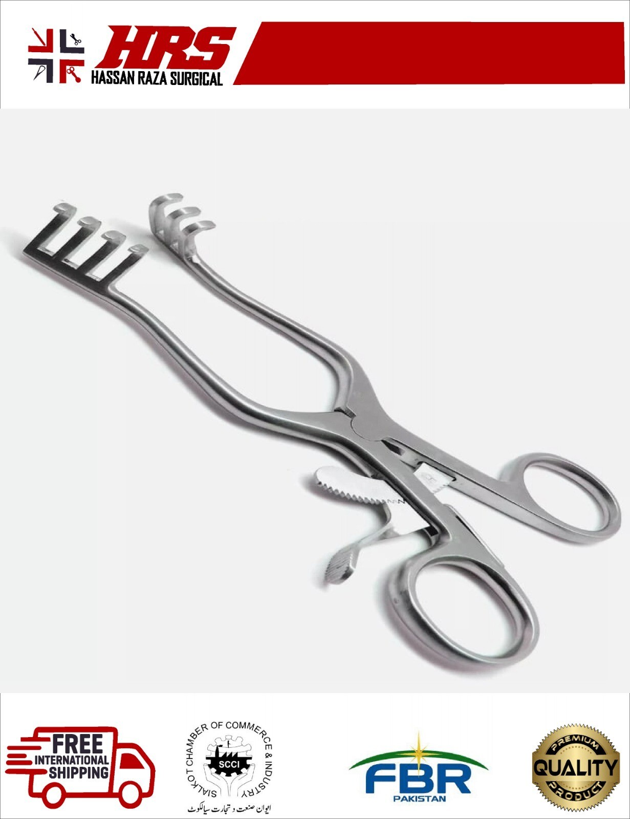Weitlaner Retractor Set – 4.5″, 5.5″, 6.5″, 7″ – 4 Pcs Prong Surgical Veterinary