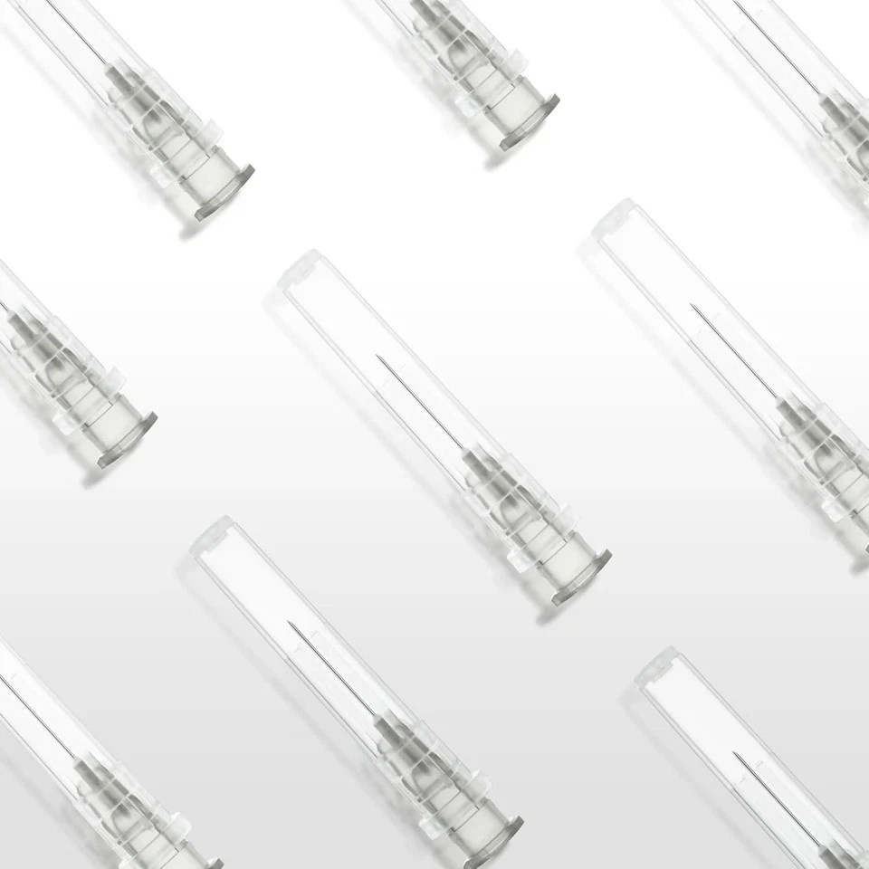 27 Gauge 1/2 Inch Disposable Needles with Caps – Luer Lock Lab Dispensing Access