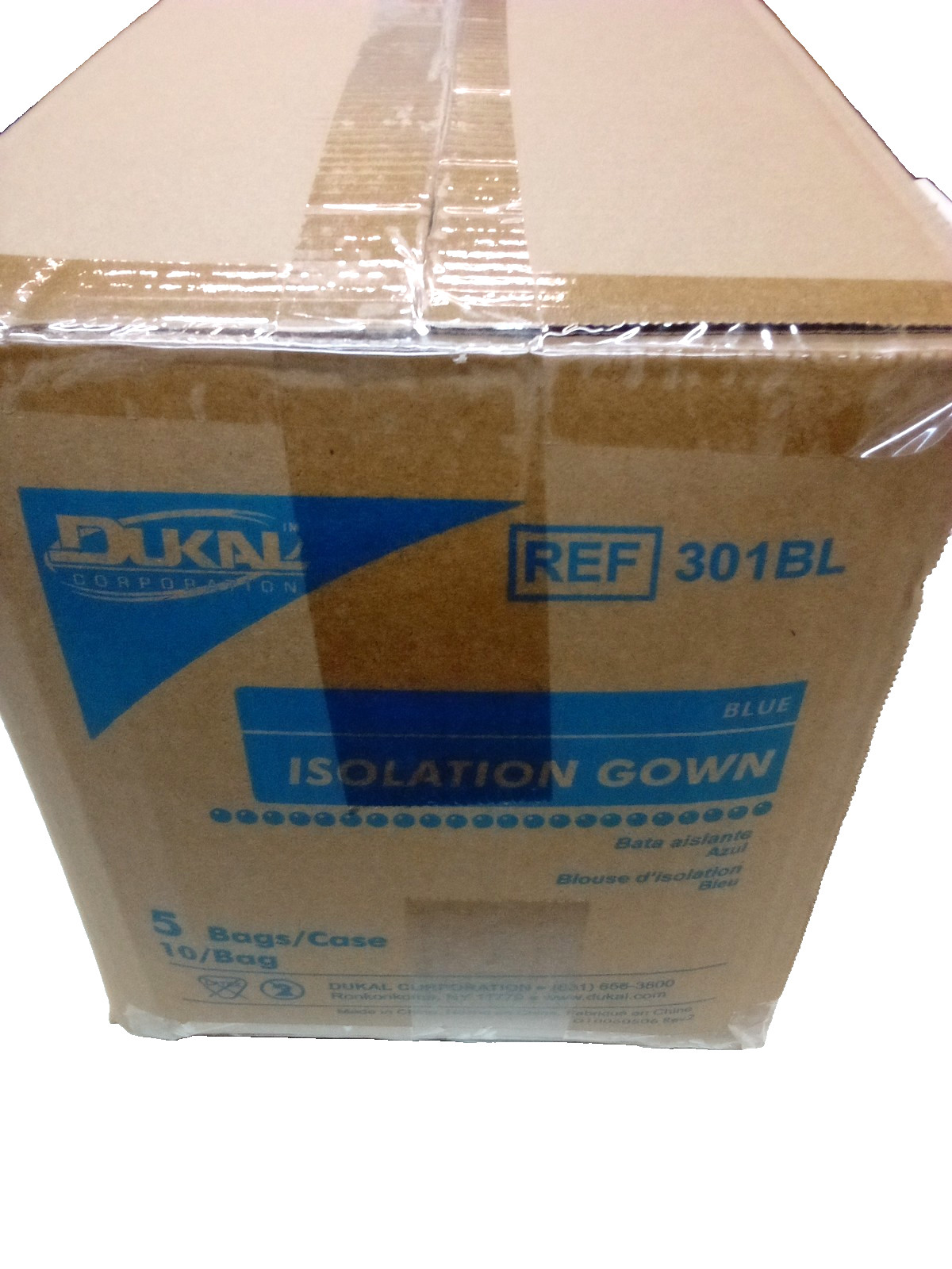 Dukal 301BL Disposable Isolation Gown Fluid Resistant Blue – 10 PACK