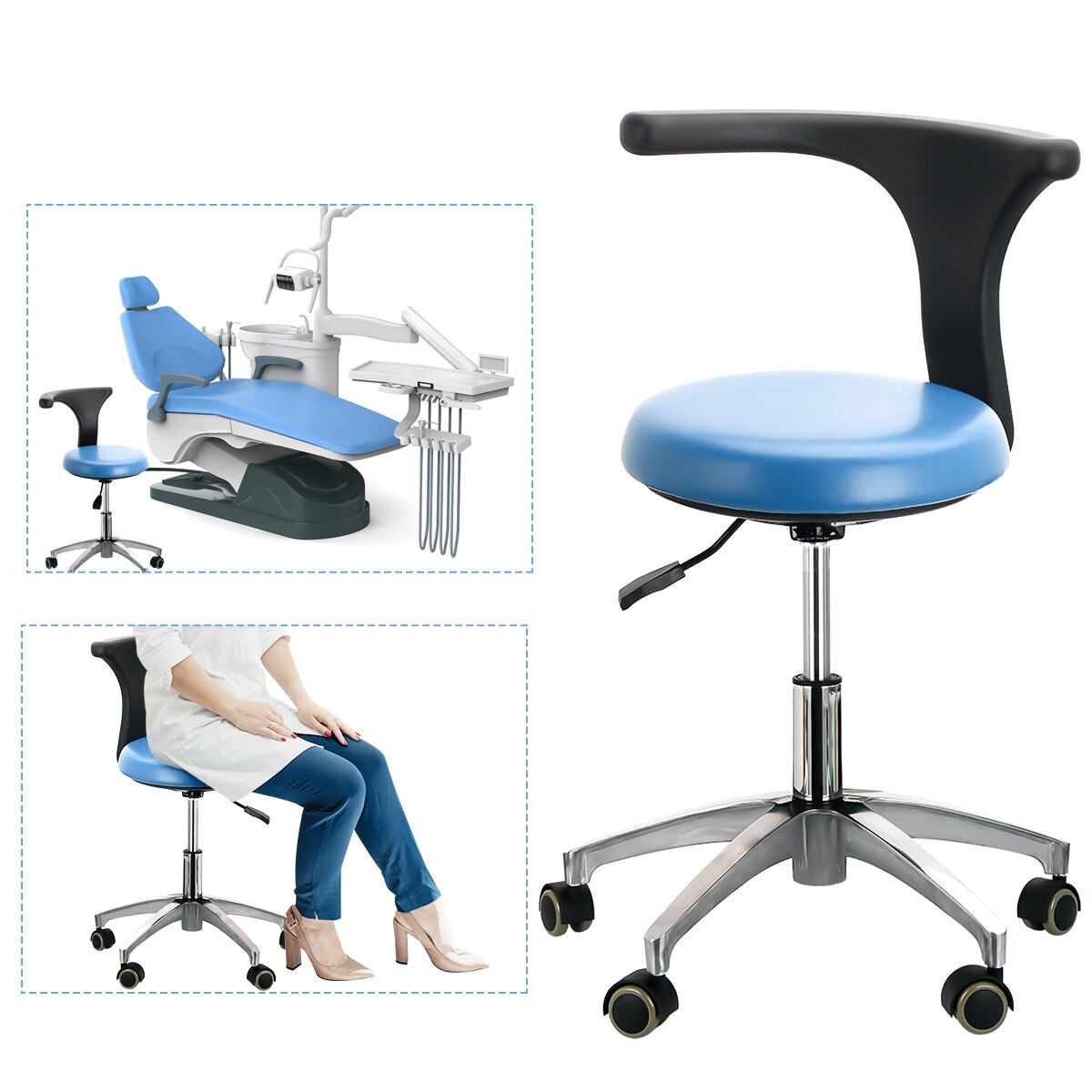 Dental Unit Chair Computer Controlled DC Motor PU Leather &Stool TJ2688-A1