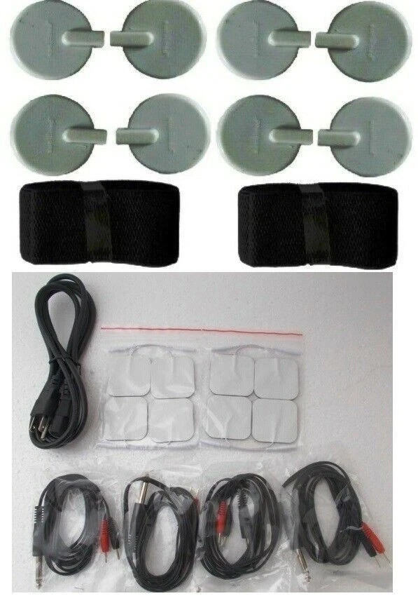 Branded Electrotherapy Machine With 4 Channel Unit Sticky + Carbon Pads .