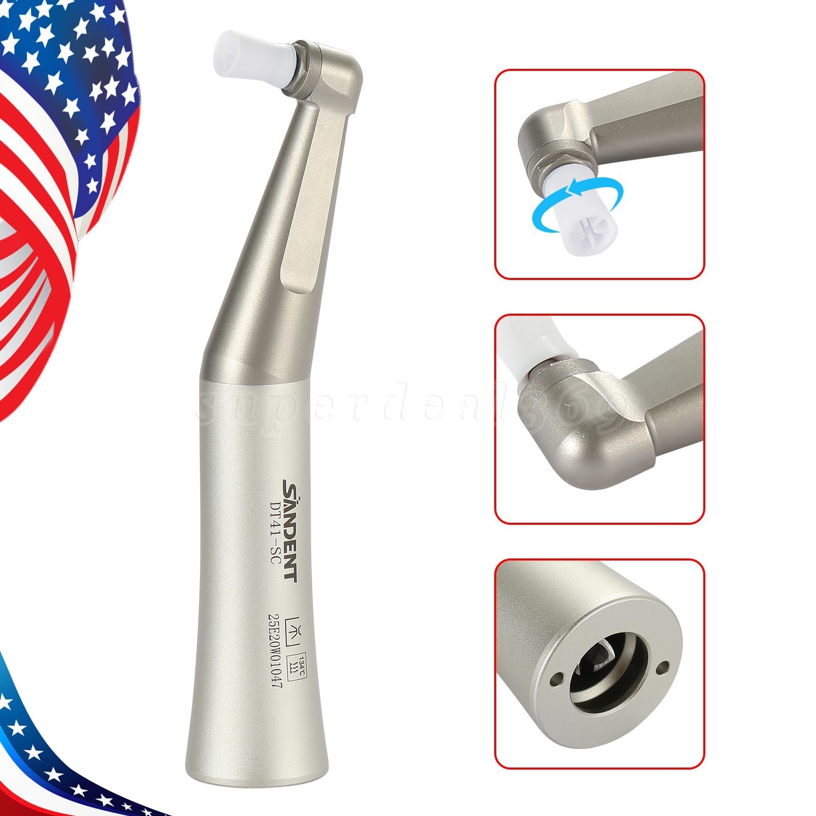 1-10 PCS Dental Prophy Handpiece Contra Angle 4:1 Screw Polishing Head Low Speed