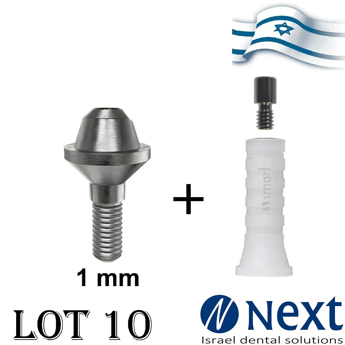 LOTx10 Straight Multi Unit 1 mm plastic sleeve screw abutment