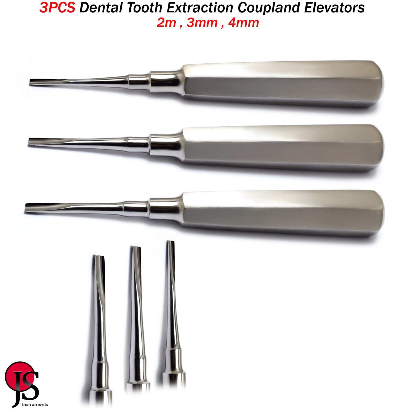 Coupland Elevators Set of 3 Dental Extraction Surgical Root Extracting Loosen