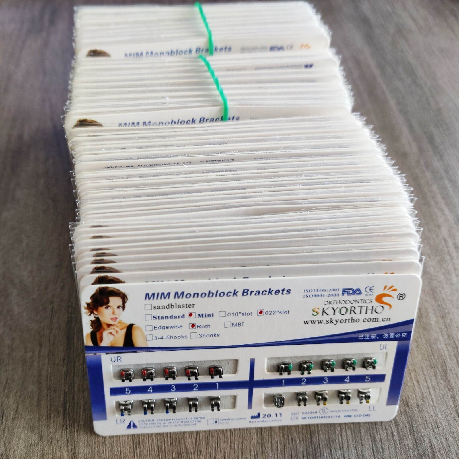 50 Packs Dental Brackets Braces Mini Roth 022 no Hook Mesh Base MIM Ultrathin