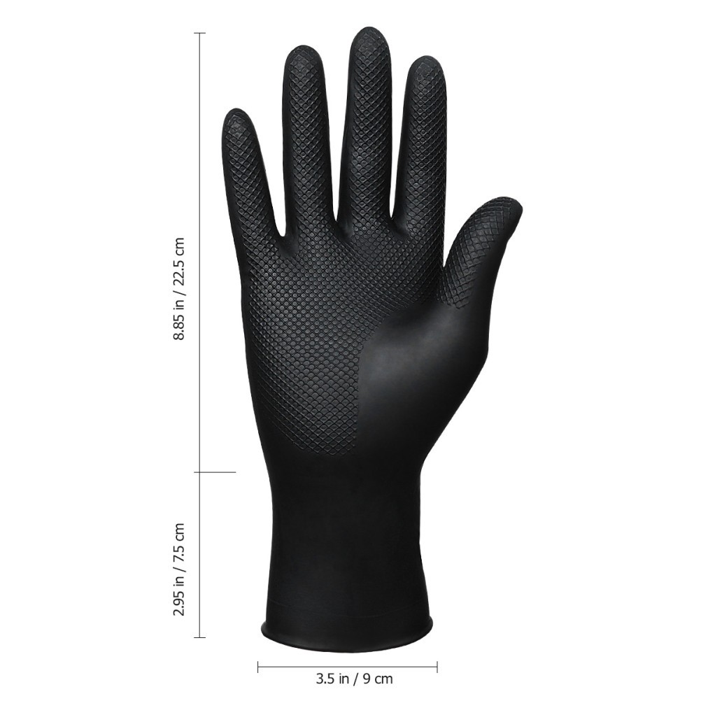 Black Reusable Latex Gloves for Salon Hair Color Dye and Daily Use Medium Size