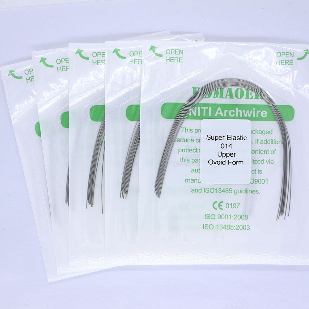 100×Dental Orthodontic Super Elastic Niti Round Arch Wire Ovoid Form 014 Upper