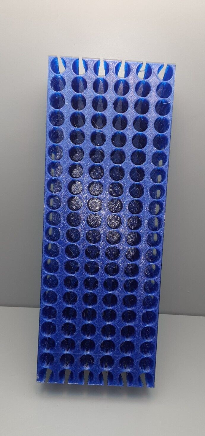 MICROTUBE RACK Royal Blue 120 (1/2″) slots 10 1/2″ X 4″ 2″deep