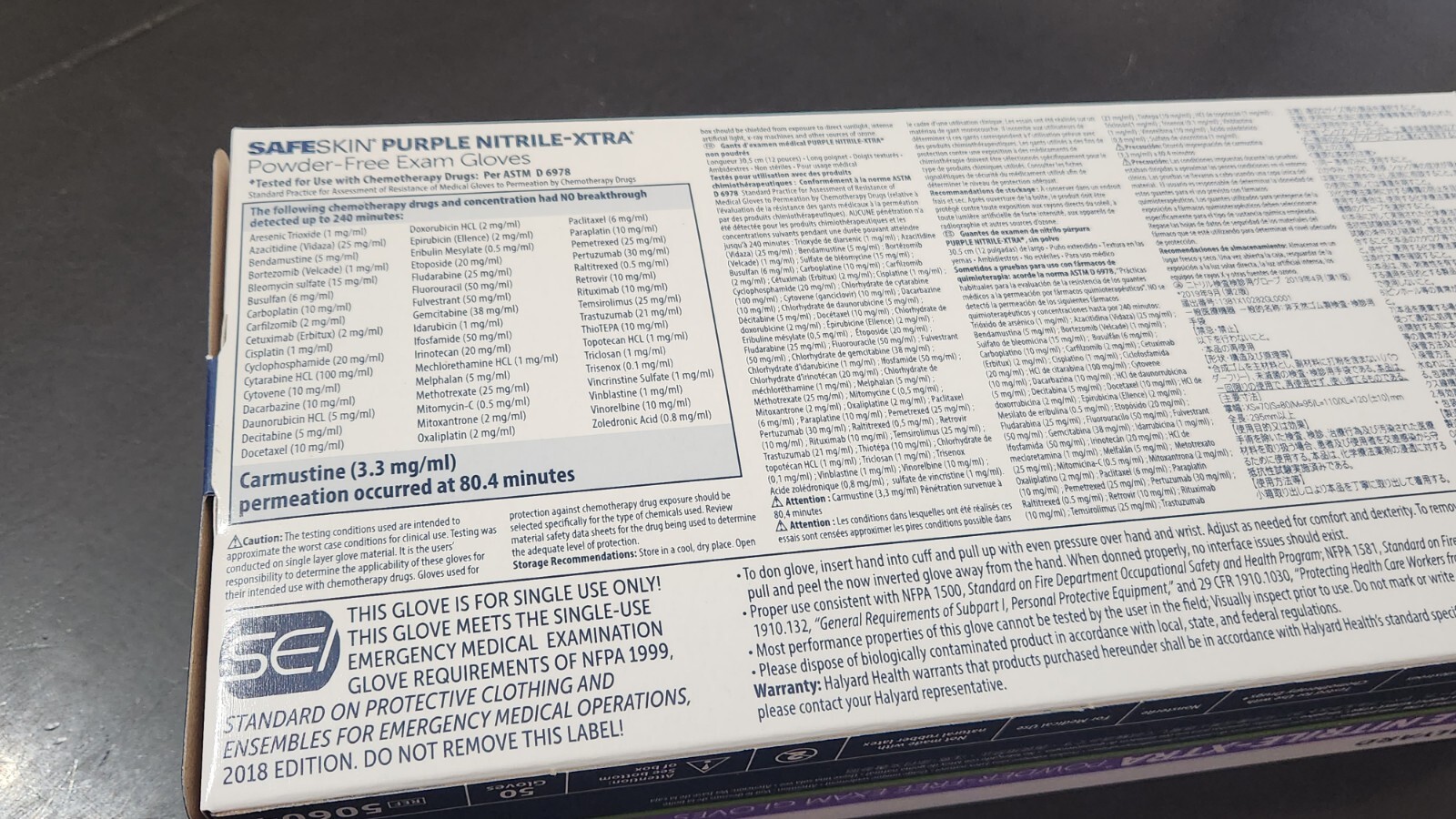 Halyard Purple Nitrile-XTRA Powder-Free Exam Gloves XL – Box of 50 Extended Cuff