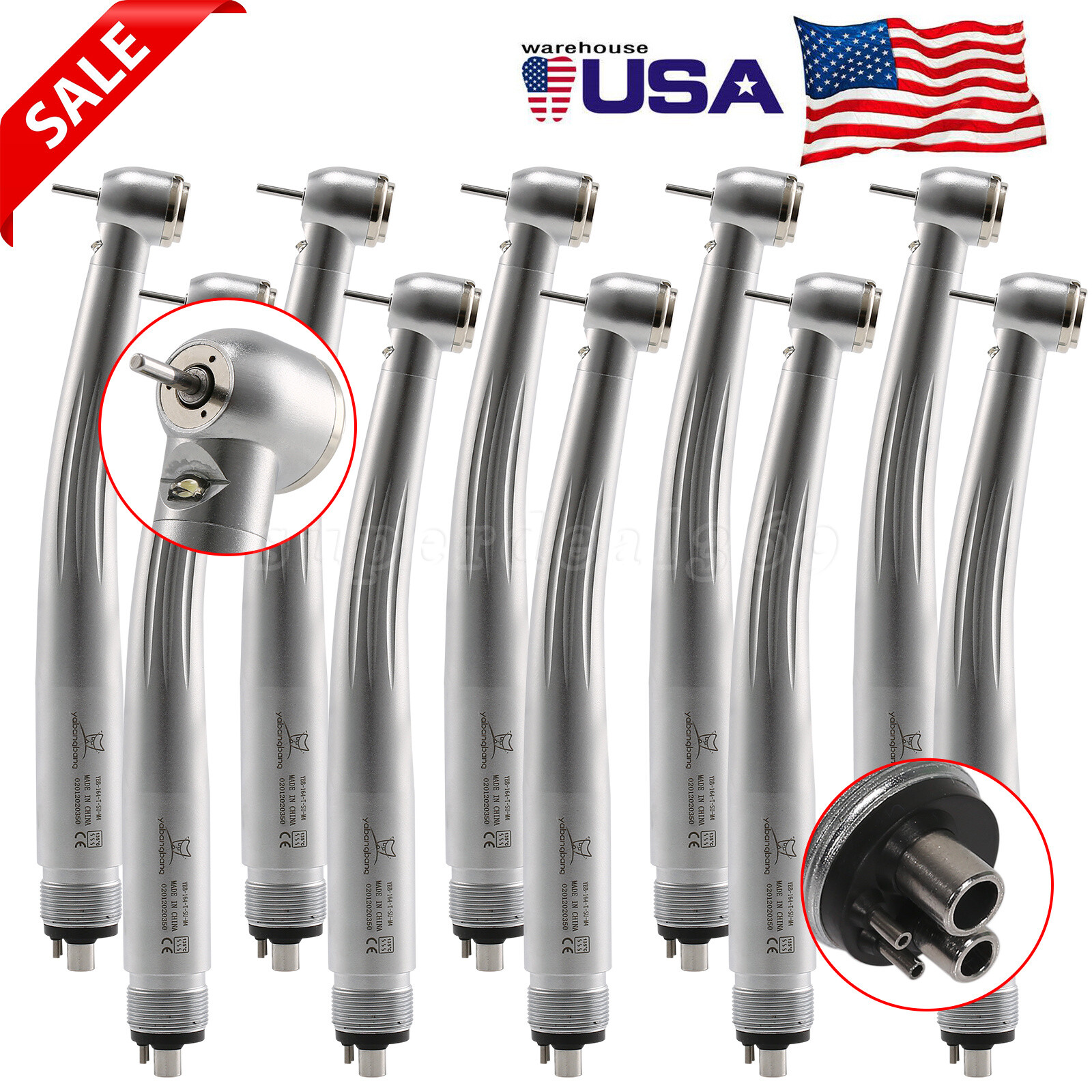 NSK Style Dental High Speed Handpiece (LED E-generator) Push Button Type 2/4Hole