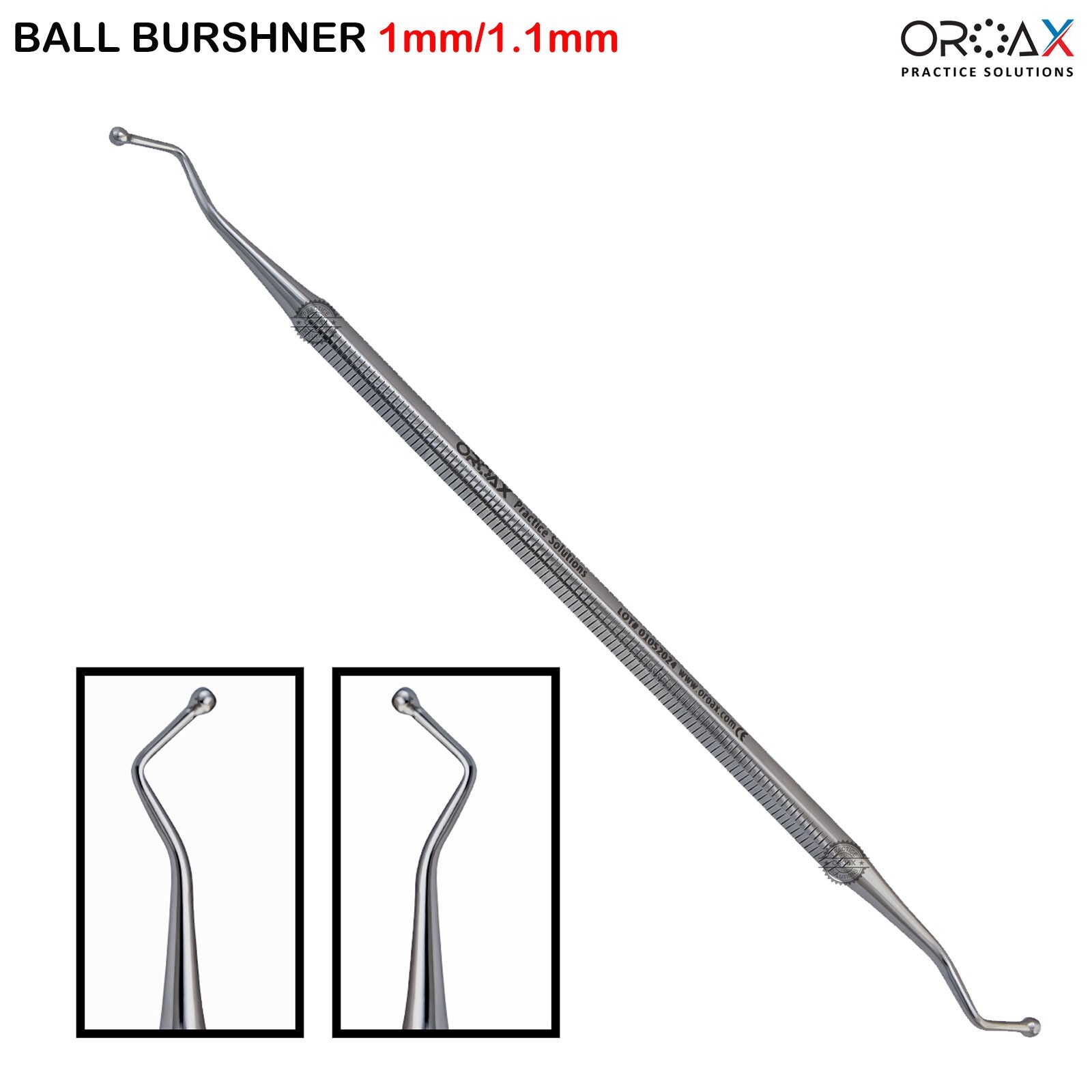 Bruñidor de bolas para restauración de 1 mm/1,1 mm, 2,3 mm/1,9 mm, 1,1 mm/1,2 mm