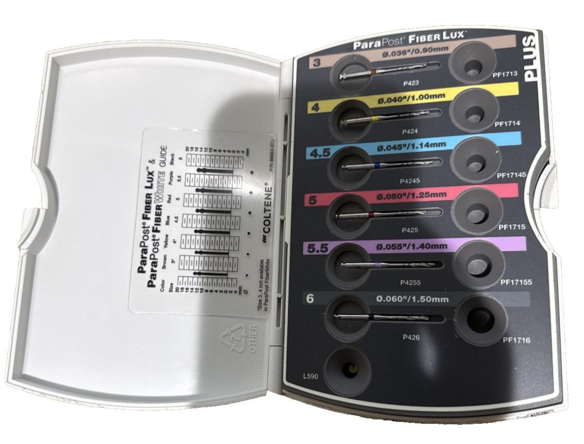(3) Coltene Whaledent PF170 ParaPost Fiber Lux Tanslucent Fiber System Kits