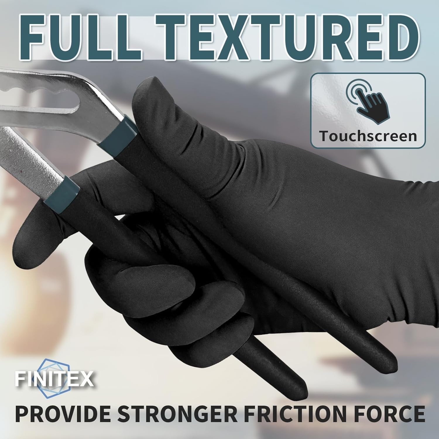 Black Nitrile Disposable Gloves X-Large 100 Pack Powder-Free Medical Exam Foo…