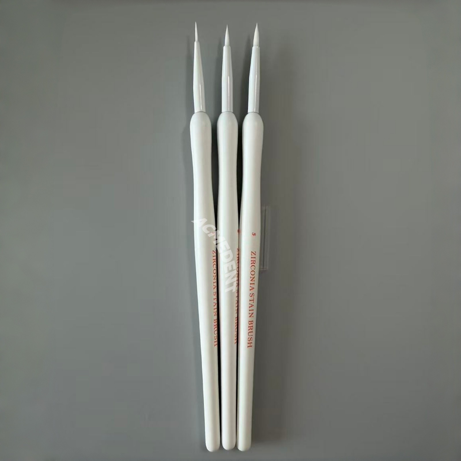 3Pc Zirconia Stain Brush Synthetic Hair Dental White Color Staining Brushes Pens