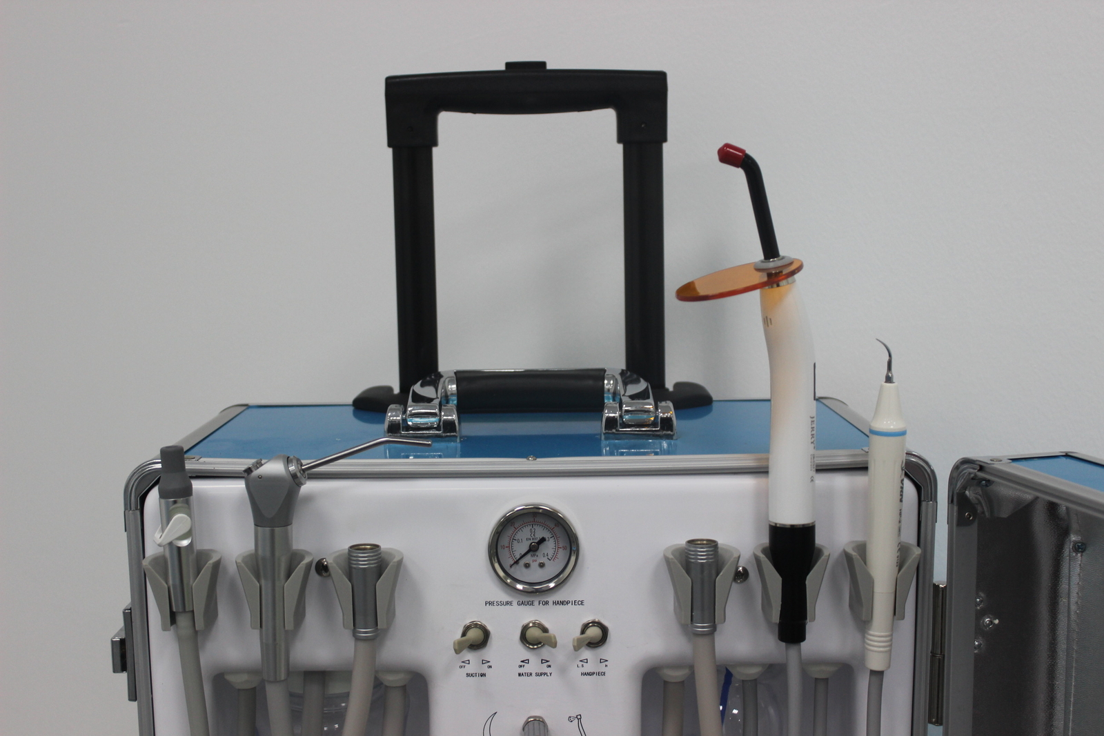 Portable Dental Unit Silent Air Compressor GU-P206S+LED Curing Light+Scaler 2/4H