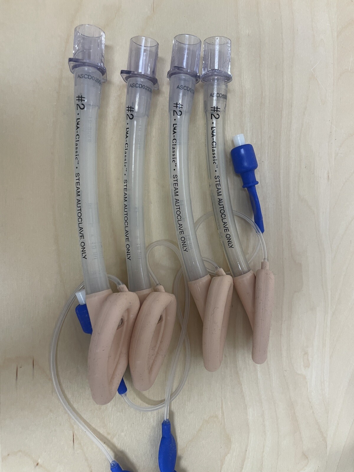 Lot of 12 Pediatric Laryngeal Mask Airways Reusable, LMA (sizes 1, 1.5, 2)