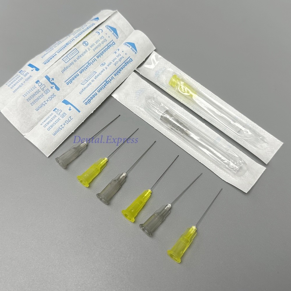 100pcs/Pack Dental Endo Irrigation Needle Syringe Tips Disposable 27G/30G 25mm