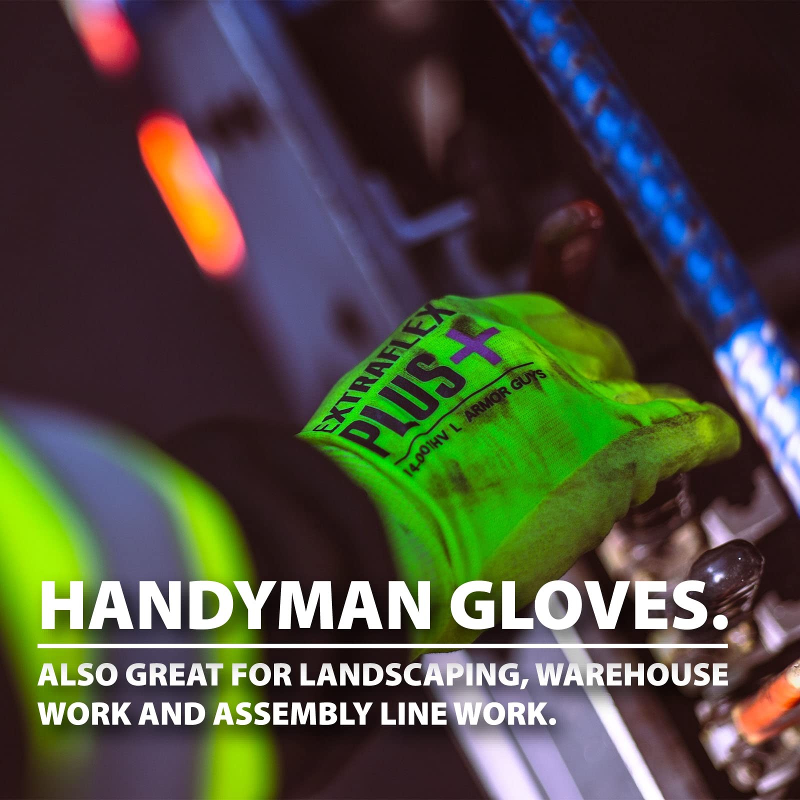 Armor Guys Extraflex Plus Protective Work Gloves Hi-Vis Nylon Liner – Ansi 3