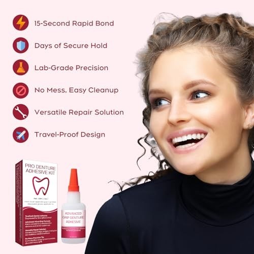 Fast-Setting Instant Bonding Glue for Dentures & Lab Tools – 15-60 Sec Repair, L