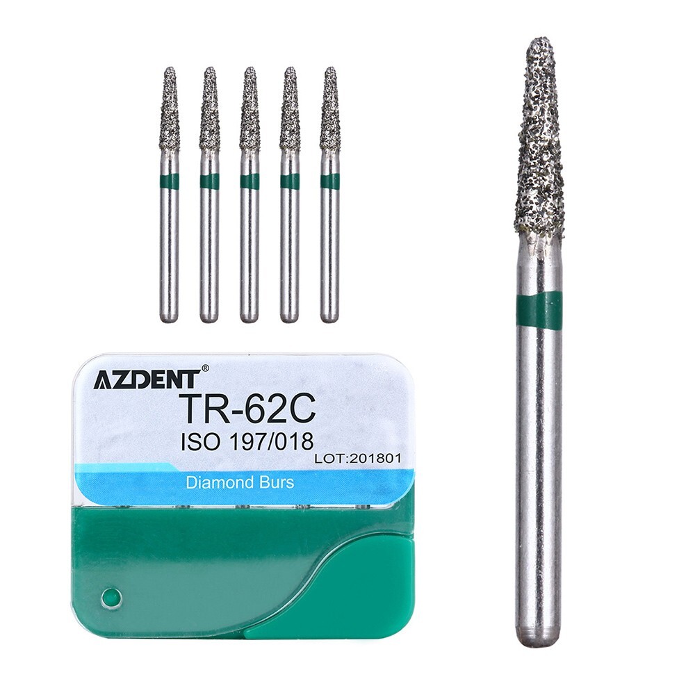 100pcs Dental Diamond Friction Grip Burs for High Speed Handpiece Medium 1.6mm