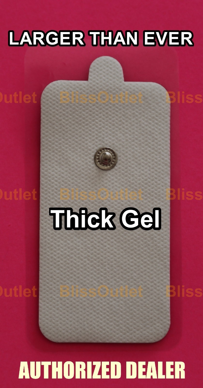 TENS Extra Large Snap On Electrode Pads (6) FOR truTENStronic Massagers