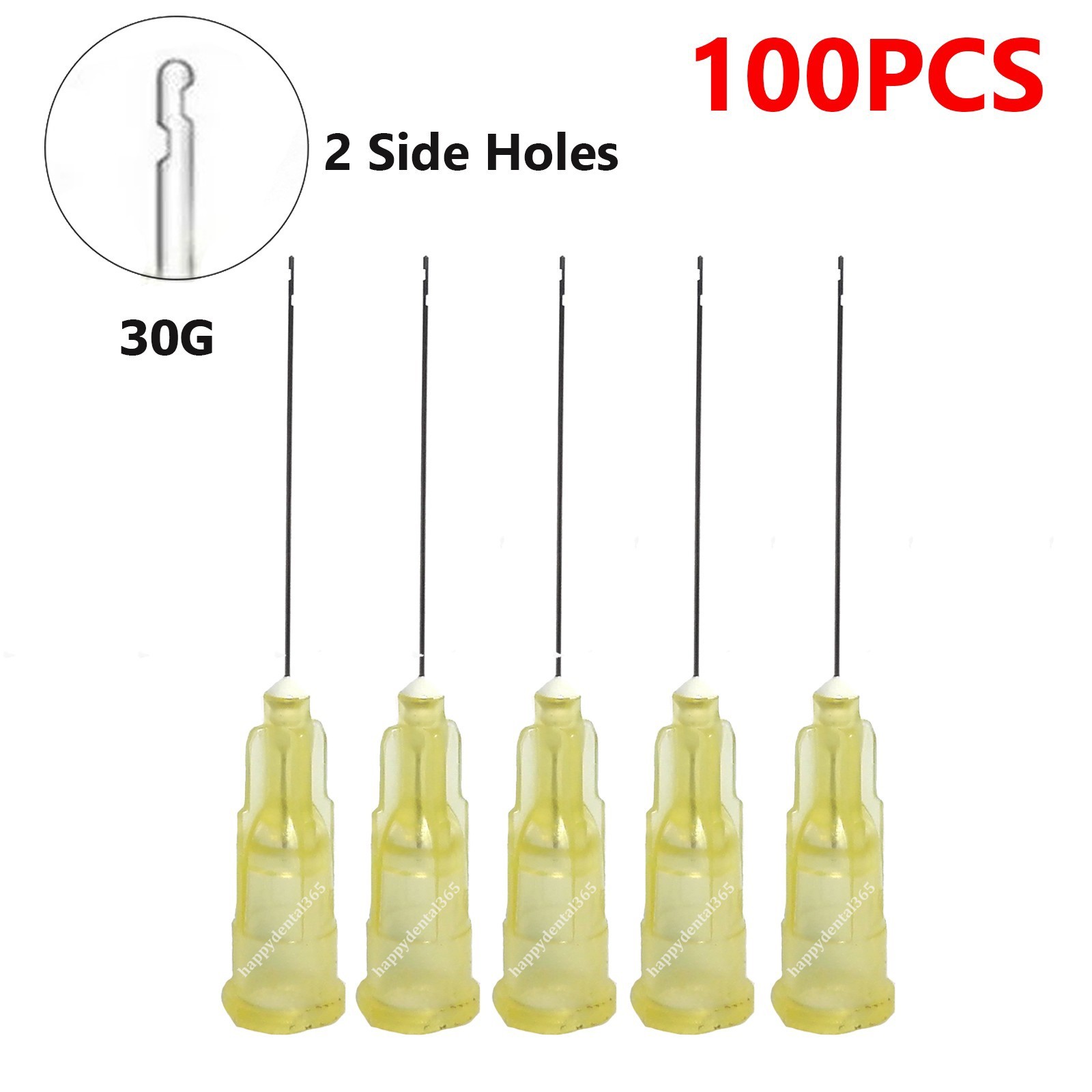 100pcs Dental Endo Irrigation Needle Disposable Syringe Tips 2 Side Holes