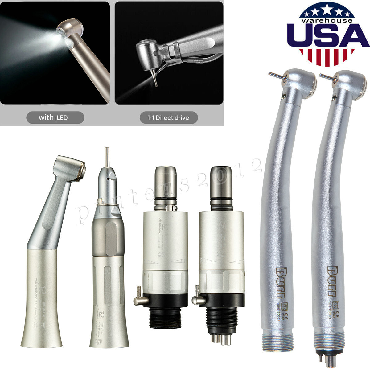 Kit turbina LED pieza de mano alta baja velocidad 2/4HOLE dentales estilo NSK