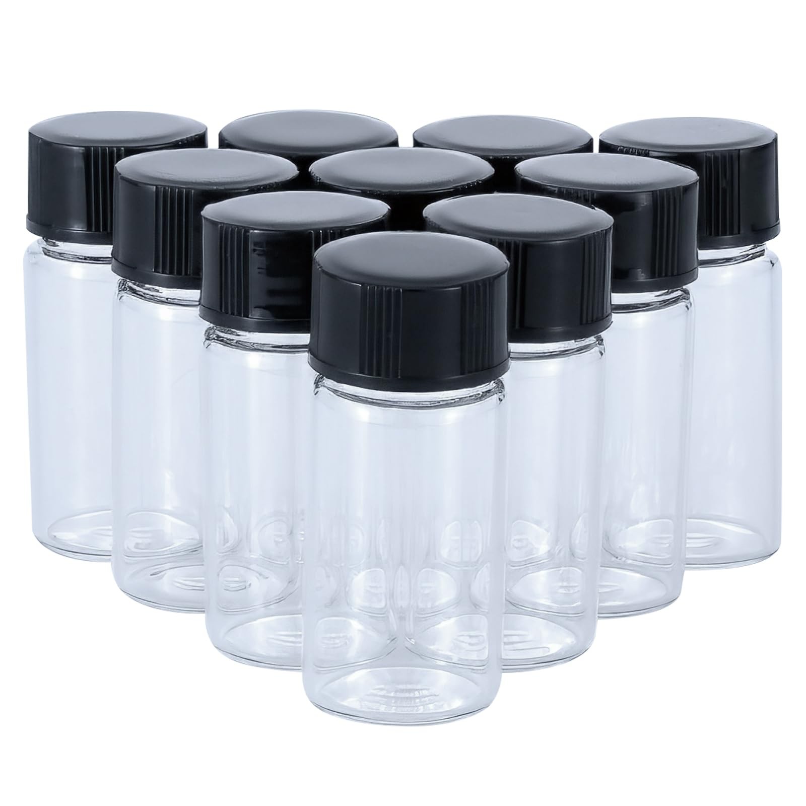Newzoll 5mL1/6 oz Mini Clear Glass Vials with Plastic Screw Caps for Travel J…