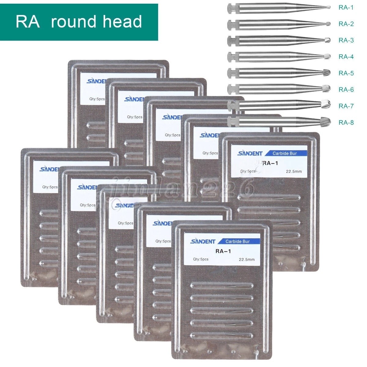 5-100 Dental Carbide Round Burs Regular Length Latch Burs Low Speed RA 2 4 6