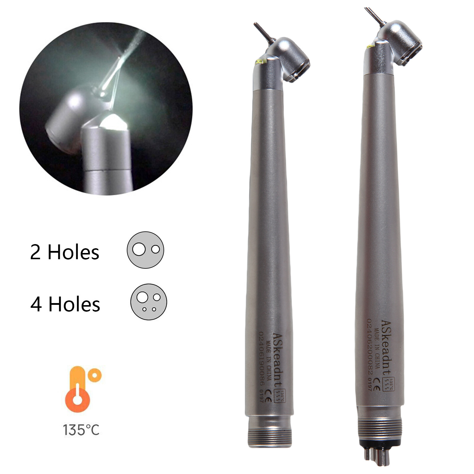 NSK Style Dental Surgical 45° Degree LED High Speed Handpiece Turbine 2/4Hole SK