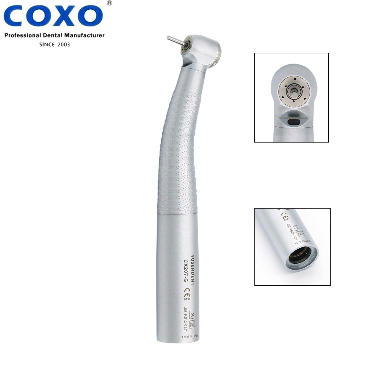 COXO YUSENDENT CX207-G H16 Dental Fiber Optic LED High Speed Handpiece Turbine