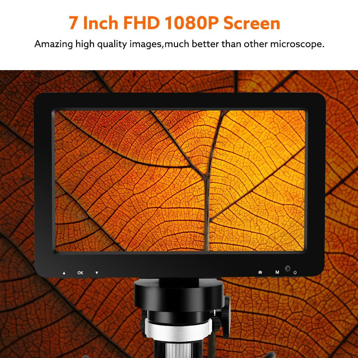 TOMLOV 7″ Digital Microscope 1200X solder Magnifier coin microscope 1080P Vedio