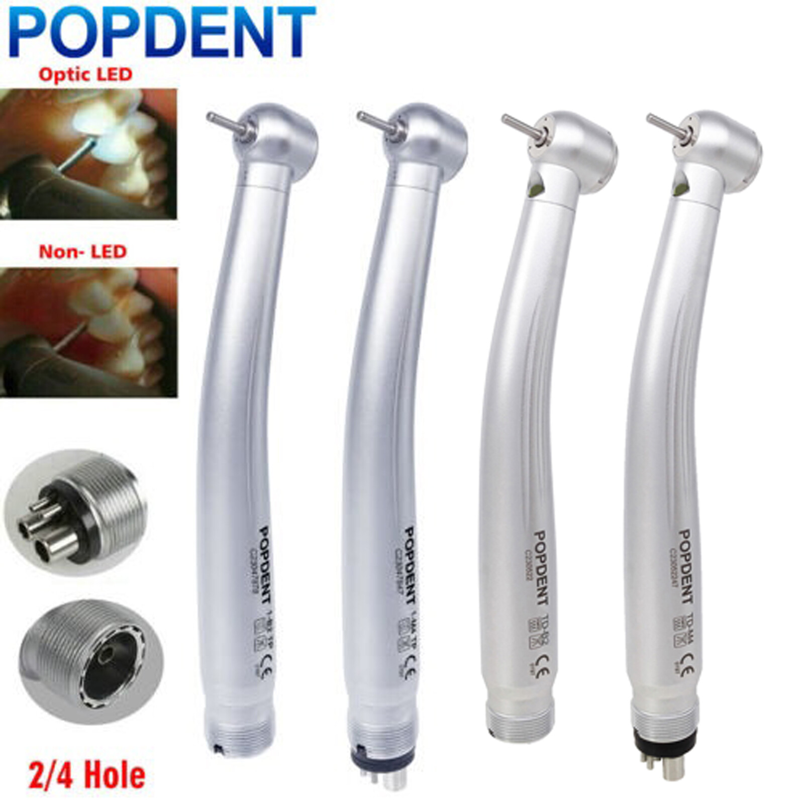 NSK Style Dental Fiber Optic LED E-generator/ High Speed Handpiece NoLED 2/4HOLE