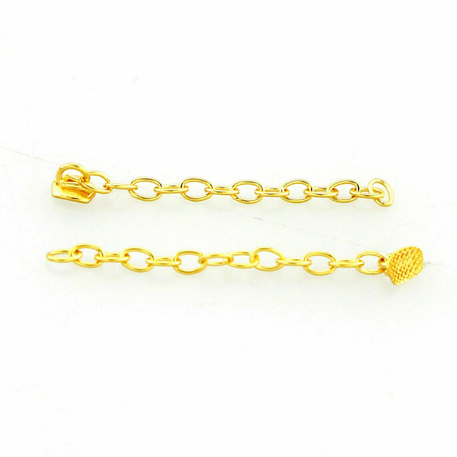 Dental Ortho Traction Chain Buttons with Chain Gold Plated Round/Rectangular 2pc