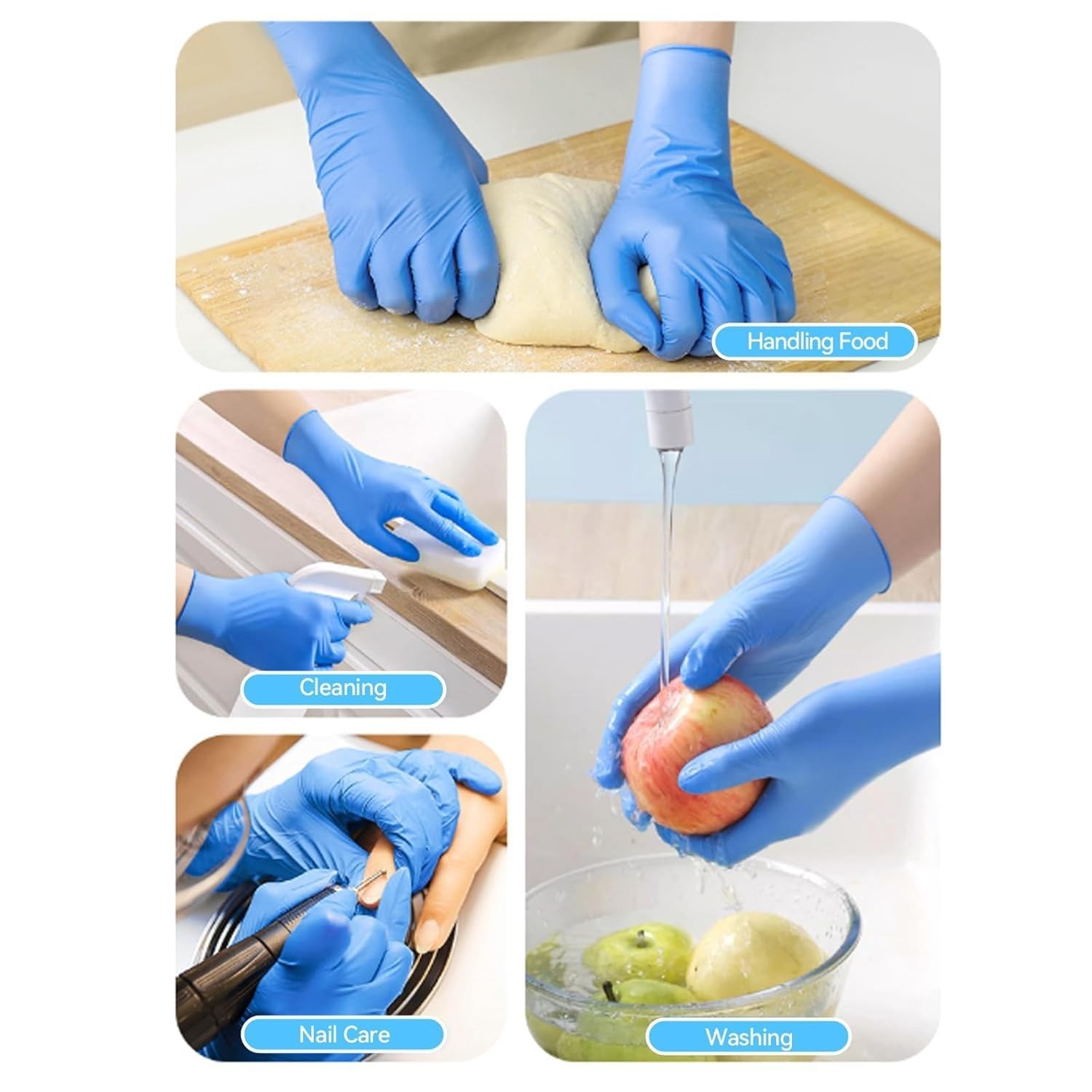 Basic Synmax Vinyl Exam Gloves Disposable Exam Gloves, 4 Mil, Blue, Latex & P…