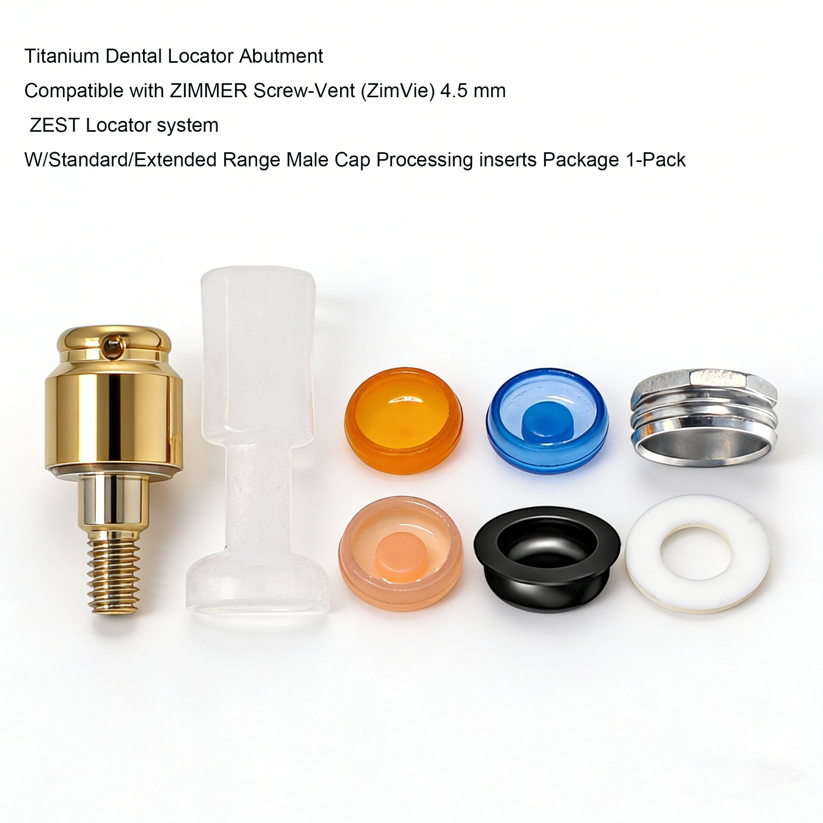 Titanium Locator Abutment For Zimmer TSV 3.5/4.5mm Tapered Internal Hex Implants
