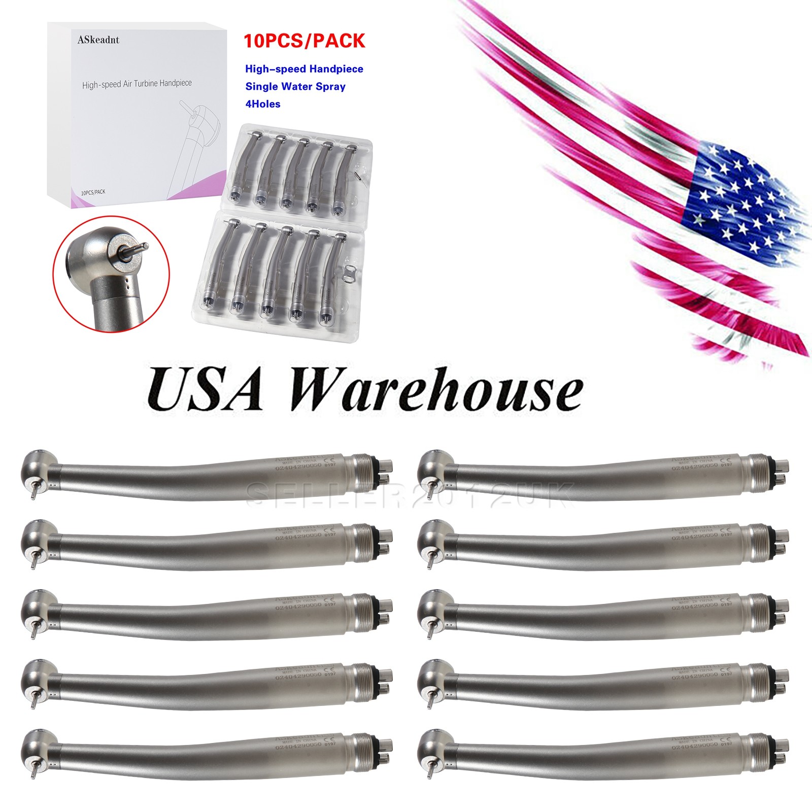 10pcs/1 Box Dental high speed handpiece 4HOLE
