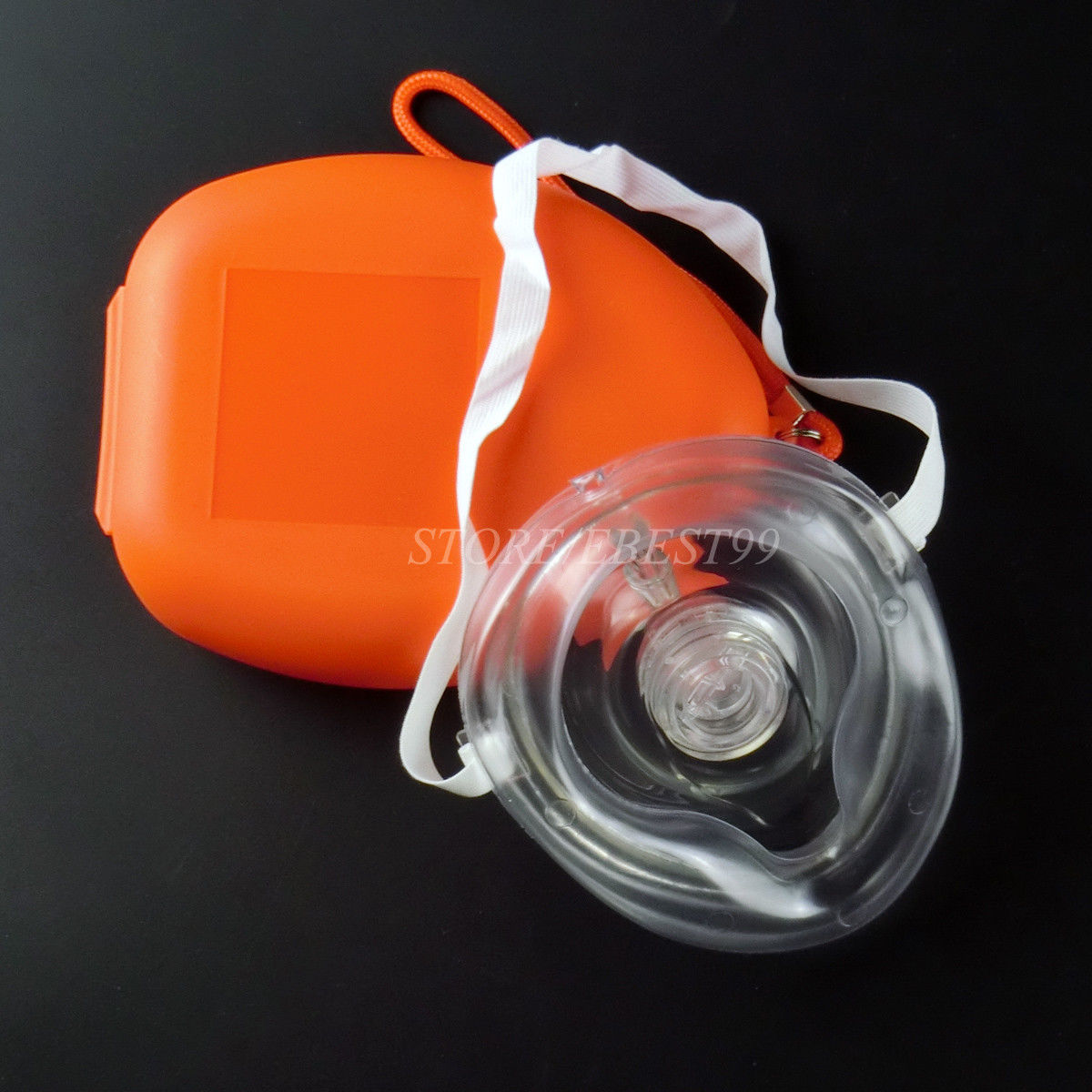 1x Orange CPR Pocket Face Shield Resuscitator Rescue cpr kit Face shield