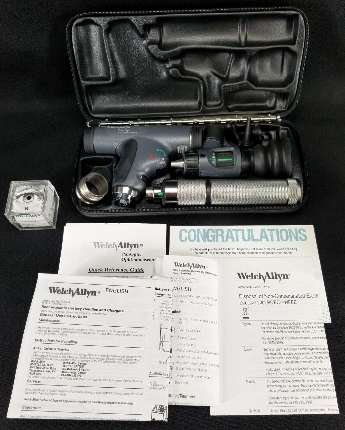 Welch Allyn 3.5v PanOptic Ophthalmoscope Set with MacroView Otoscope
