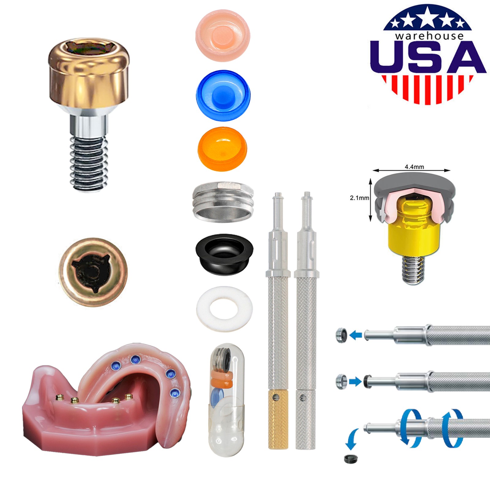 Dental Zest Locator Overdenture Attachment System Compatible Multiple Implant