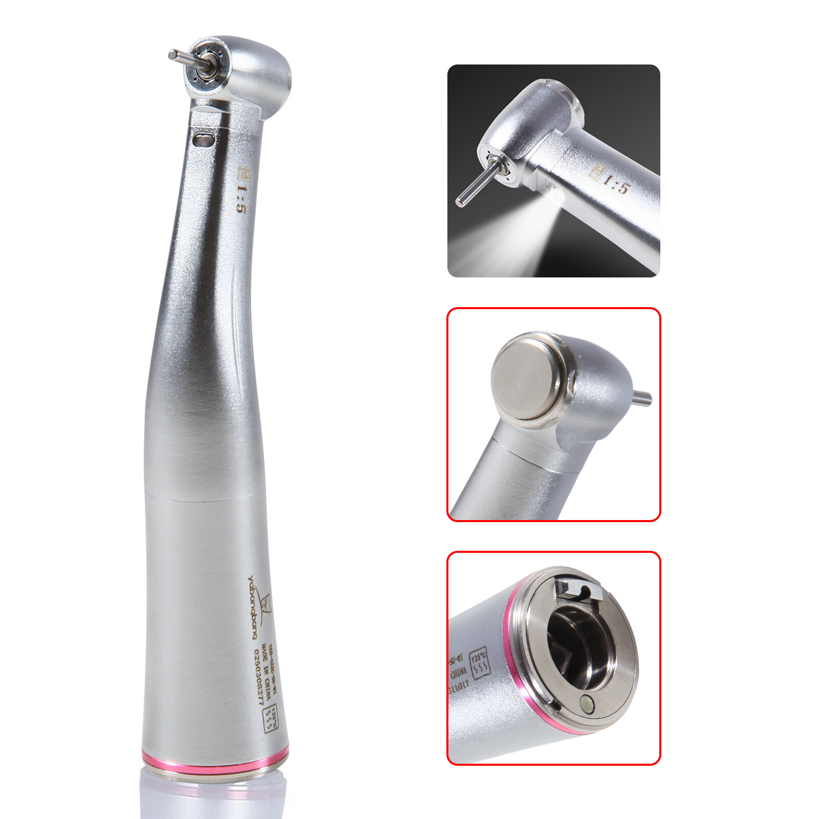 1-20 NSK Style Dental 1:1 1:5 LED Fiber Optic Contra Angle Inner Water Handpiece