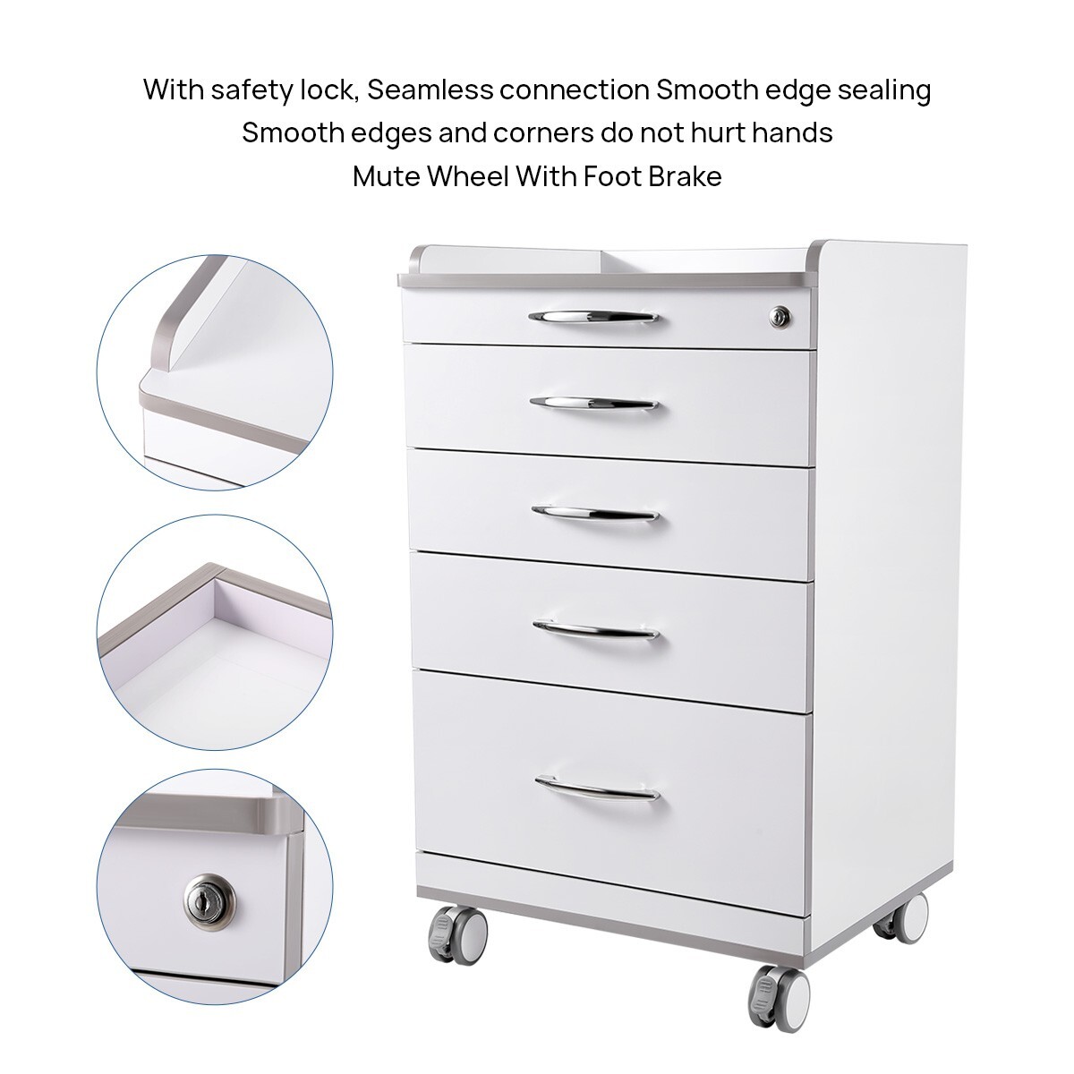 Dental Mobile Delivery Unit with Air Compressor Scaler Curing Light /Trolley