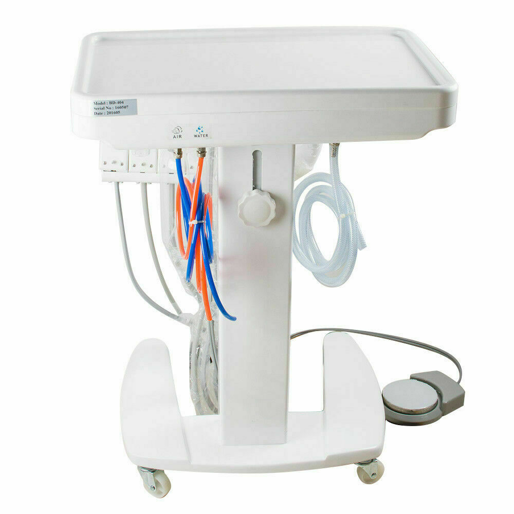 Portable 4 Hole Dental Delivery Unit System Cart Treatment work Compressor USA