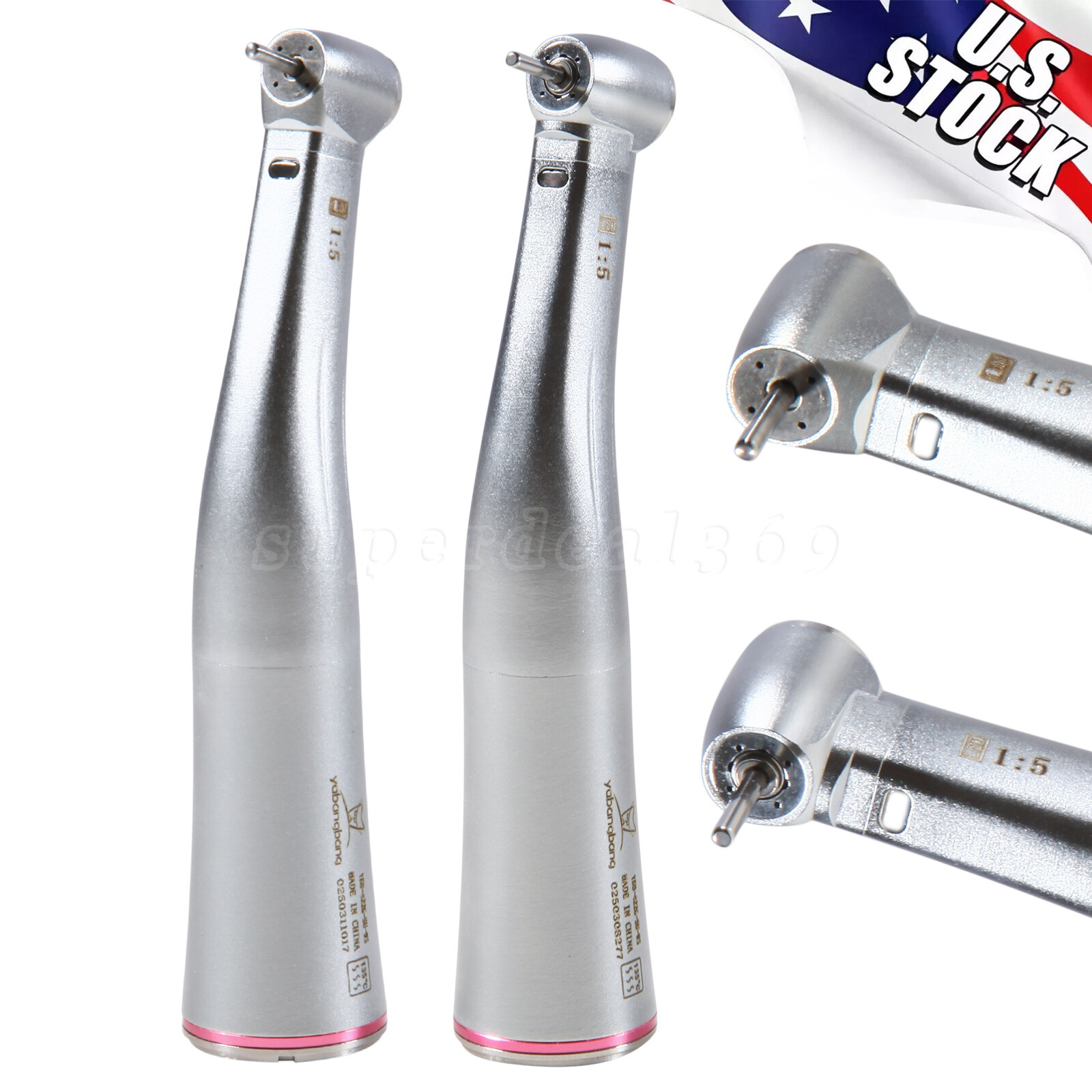 NEW Dental 1:5 LED Fiber Optic Contra Angle Increasing Handpiece US-OR