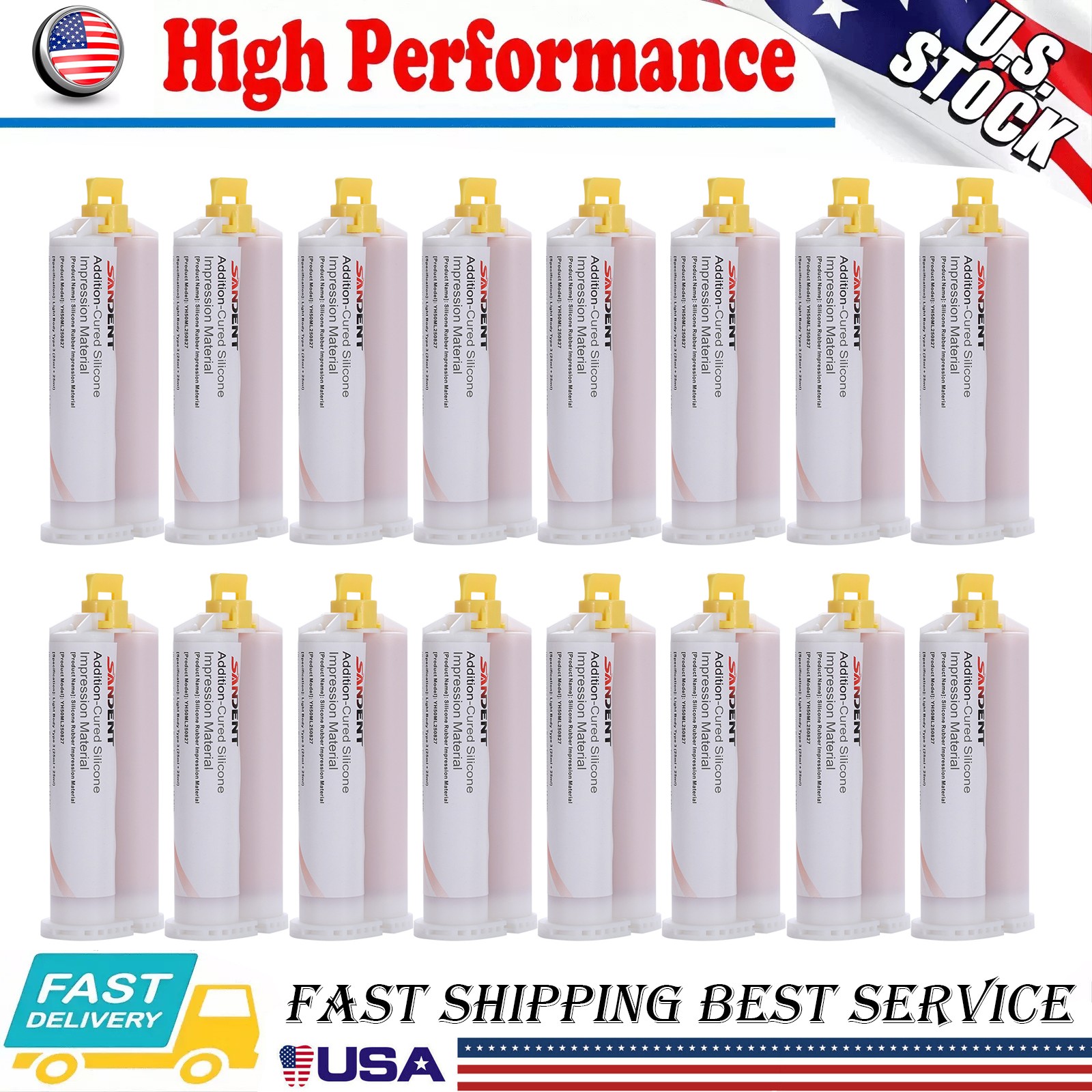 PVS Light Body Regular Set 16 Cartridges & 80 Tips (Dental Impression Material)